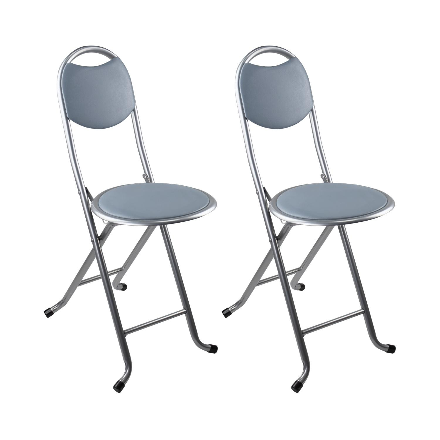 Pack 2 Taburetes Plegables con Respaldo 32x36x73.5cm 7house Taburetes 1